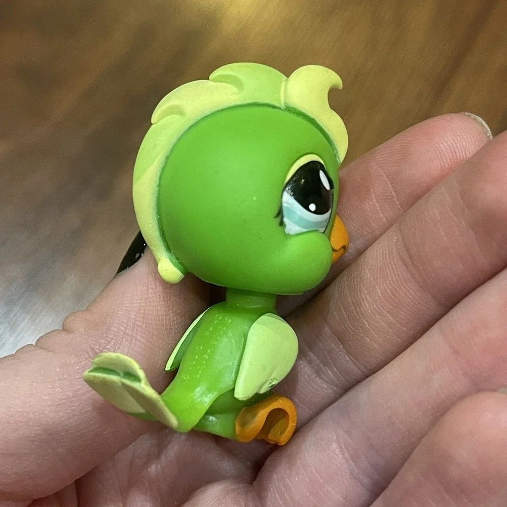 LPS Littlest Pet Shop‎ Green Parrot Parakeet Cockatoo Blue eyes #1369